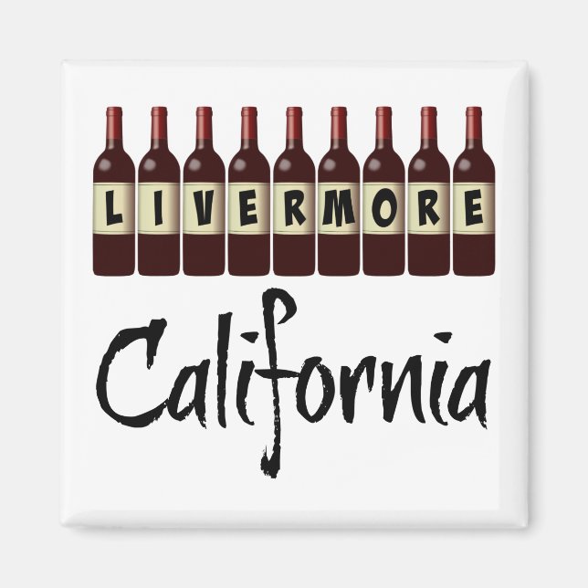 Aimant Livermore Californie Bouteilles de vin rouge Dégus (Devant)