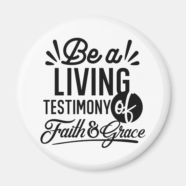 Aimant Living Testimony Bible Quote Christian Motivation (Devant)