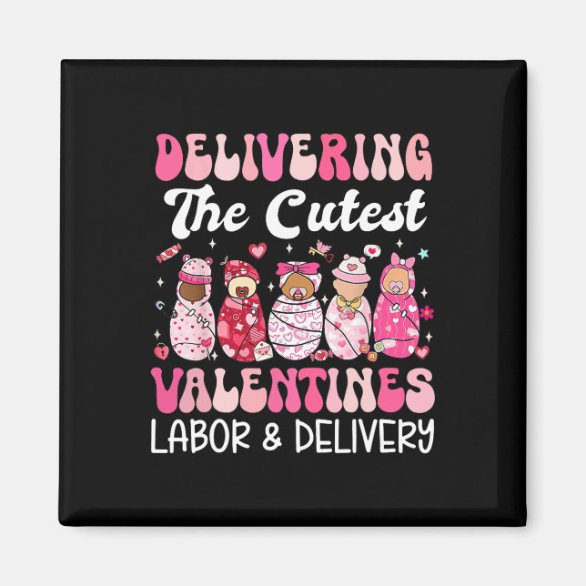 Aimant Livraison de la Saint-Valentin la plus mignonne tr (Devant)