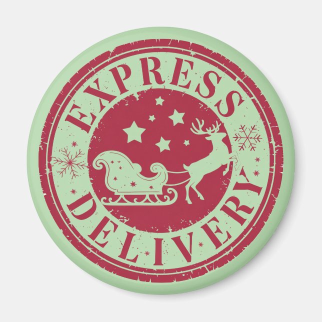 Aimant Livraison vintage d'Express du Père Noël (Devant)