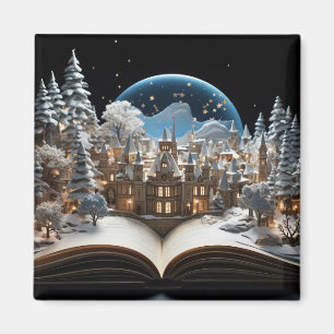 Aimant Livre de Noël Snow-Globe Village