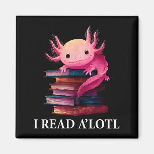 Aimant Livre drôle d'Axolotl Bibliothécaire amateur de bi