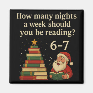 Aimant Livre drôle de Noël arbre de lecture – Lecture 6 7