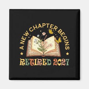 Aimant Livre floral un nouveau chapitre commence retraité