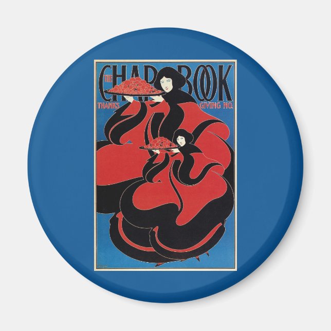 Aimant Livre vintage Art Nouveau Chap Thankesgiving (Devant)