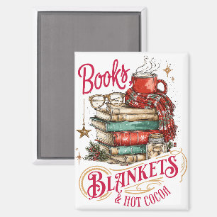 Aimant Livres Couvertures et Chocolat Chaud