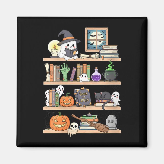 Aimant Livres d'Halloween pour femmes fantôme  (Devant)