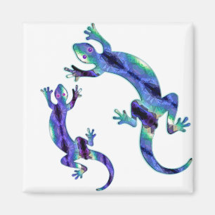 AIMANT LIZARD 1 DUO MOSAÏQUE BLEUE ET VERTE