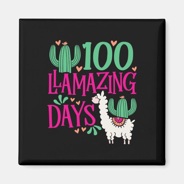 Aimant Llama 100 Jours De Flamazing De L'École - Filles M (Devant)