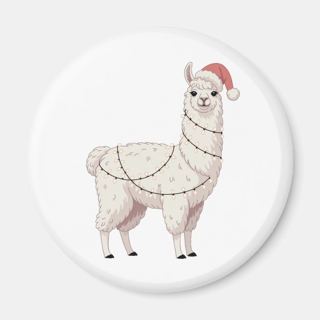 Aimant Llama illuminations de Noël Animaux robustes Lover (Devant)