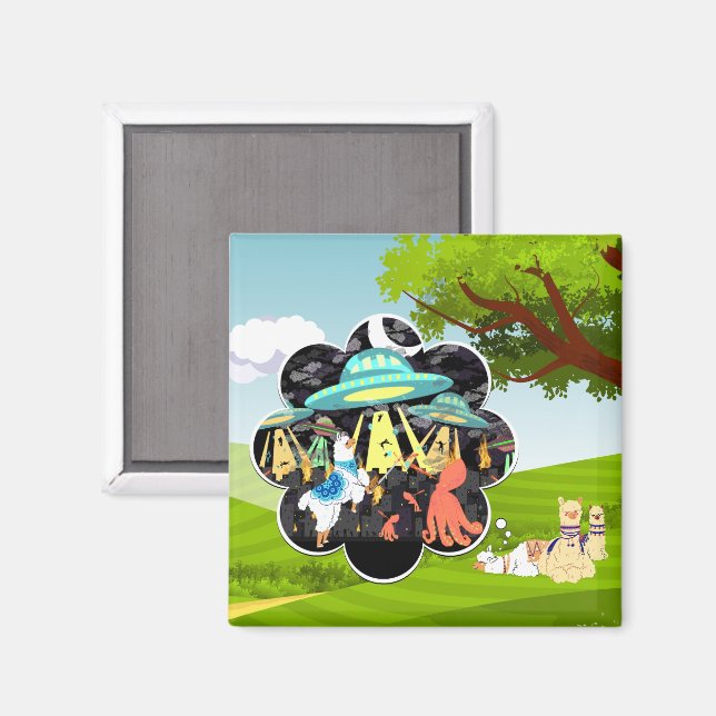 Aimant Llama vs Evil Squid Epic Space Battle (Recto/Verso)