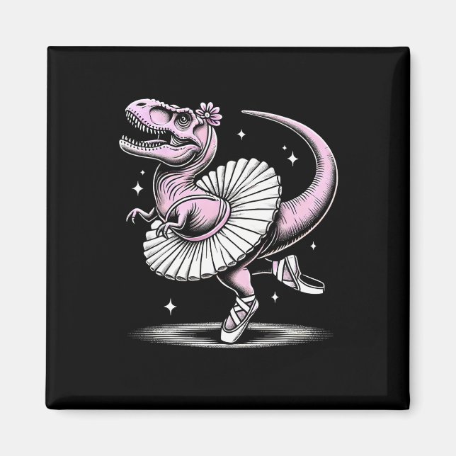 Aimant Llet Dancing T-rex In Tutu And Slippers  (Devant)