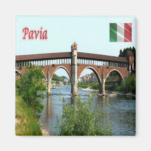 Aimant LMD044 PAVIA, Le Pont Couvert, Italie, Frigo