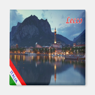 Aimant LMD076 LECCO, Ville au coucher du soleil, Italie,