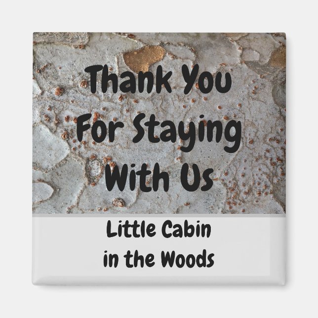 Aimant Location de vacances Rustic Tree Bark Photo promot (Devant)