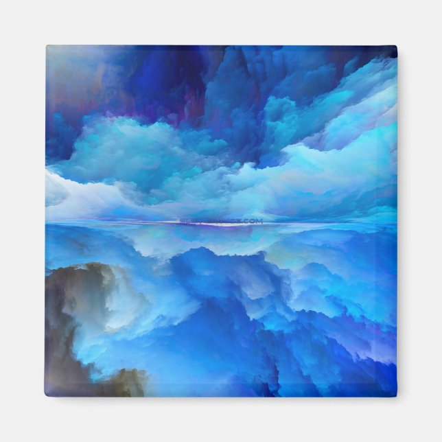 Aimant L'œuvre d'art abstraite de SlipperyJoe sur nuage c (Devant)