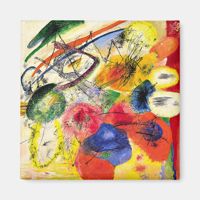 Aimant l'œuvre d'art de Wassily Kandinsky, Traits noirs 1 (Devant)