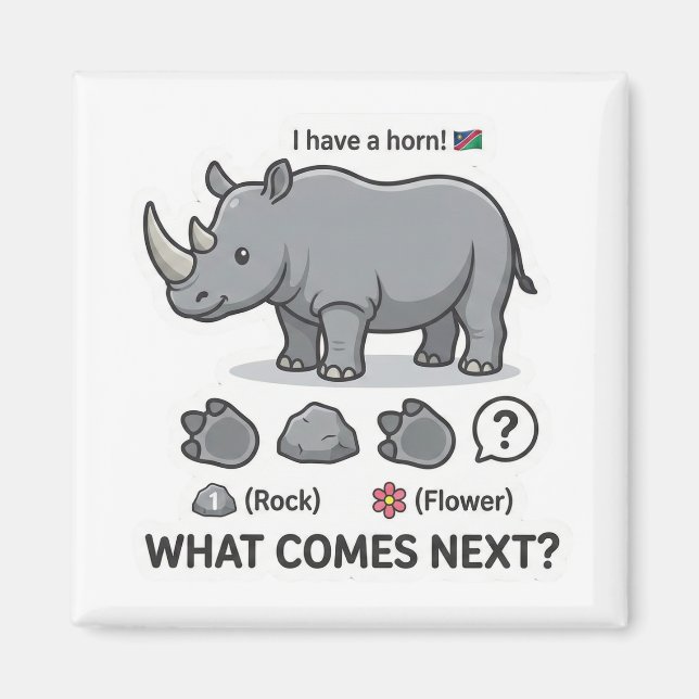 Aimant Logique de motif de rhinocéros (Devant)