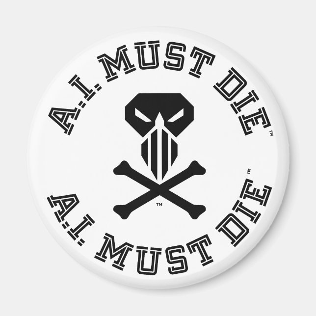 Aimant Logo A.I. Must Die™ (Police Font) (Devant)