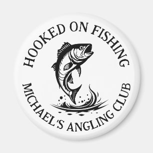 Aimant Logo Accroché à la Pêche, Club de Pêche Personnali