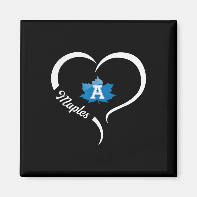 Aimant Logo Adrian Maples Slogan demi-coeur (Devant)