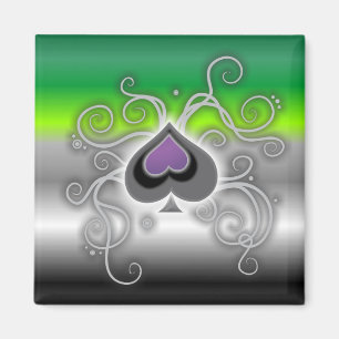 Aimant logo aro ace spade de Geebot drapeau de la fierté 