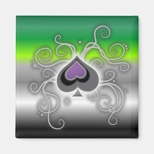 Aimant logo aro ace spade de Geebot drapeau de la fierté  (Devant)