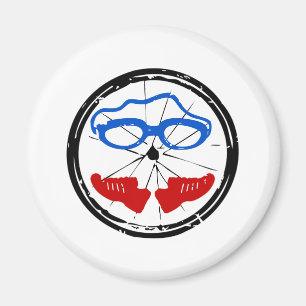 Aimant Logo artistique du cool de triathlon