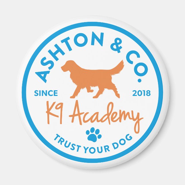 Aimant Logo Ashton & Co. K9 Academy 2c (Devant)