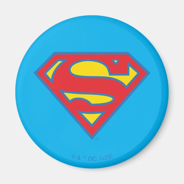 Aimant Logo classique Supergirl avec fond bleu (Devant)