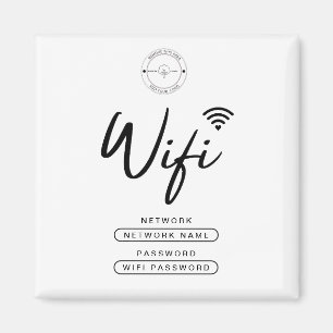 Aimant Logo d'affaires moderne noir et blanc Détails Wifi