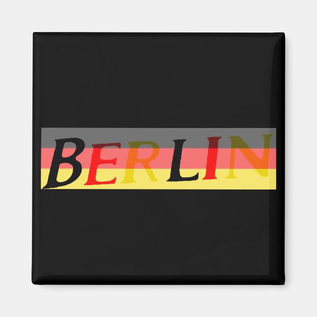 Aimant Logo de Berlin sur le drapeau allemand (Devant)