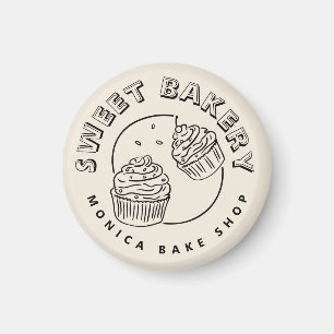 Aimant Logo de boulangerie sucrée vintage