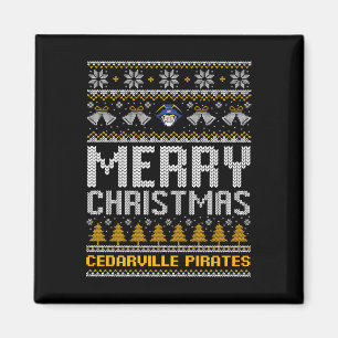 Aimant Logo de Cedarville Pirates Joyeux Noël Douleur moc