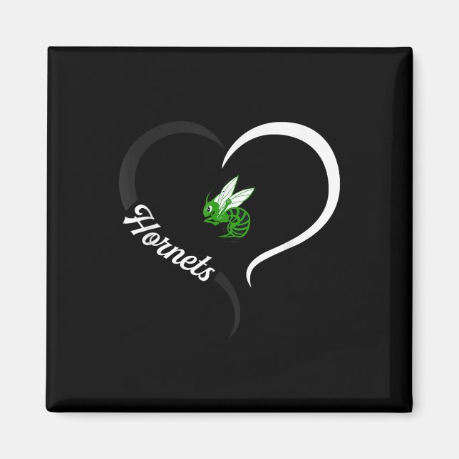 Aimant Logo de Highland Hornets Demi-Coeur Slogan Hs (Devant)