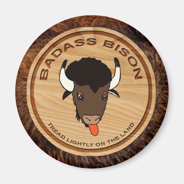 Aimant Logo de la ferme de bisons de Badass (Devant)