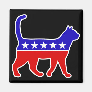 Aimant Logo de la fête du chat Feline Politique Grand Par