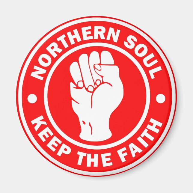 Aimant Logo de l'âme du nord Rouge (Devant)