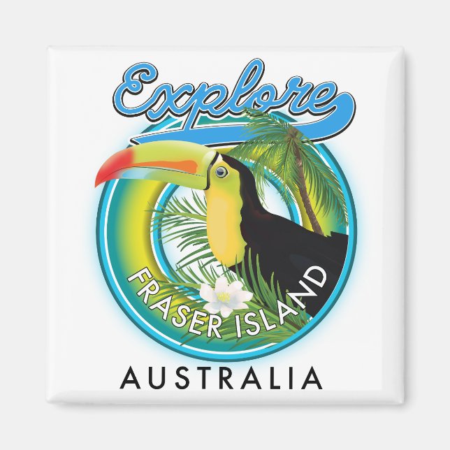 Aimant logo de l'exploration de l'île Fraser Australie (Devant)