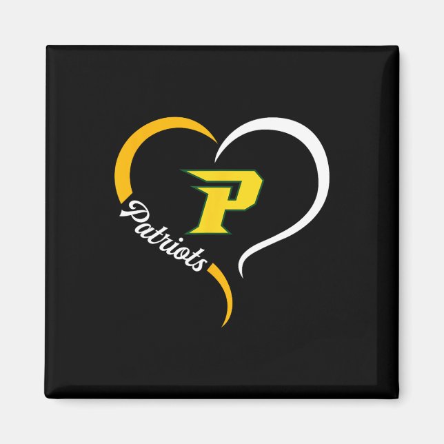 Aimant Logo de Patriotes de Pinecrest Slogan demi-coeur (Devant)