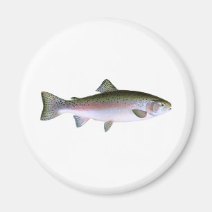 Aimant Logo de pêche de truite arc-en-ciel de truite à