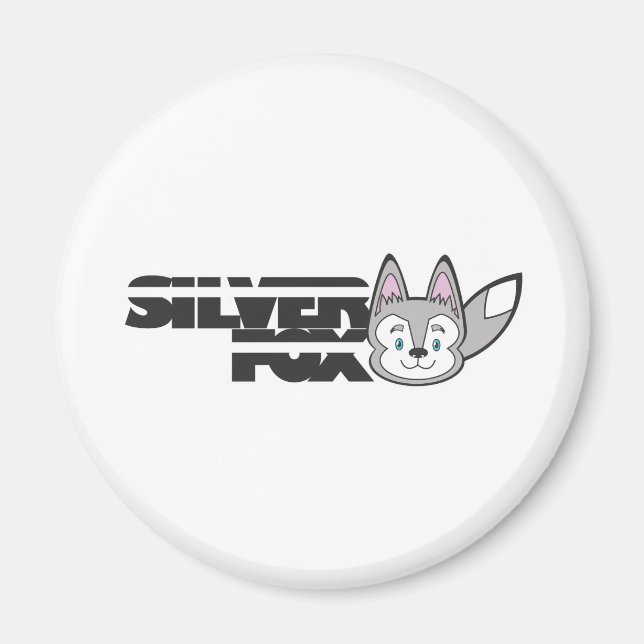 Aimant Logo de renard argenté (Devant)