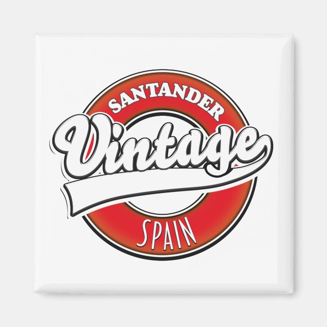 Aimant logo de Santander Espagne style vintage (Devant)
