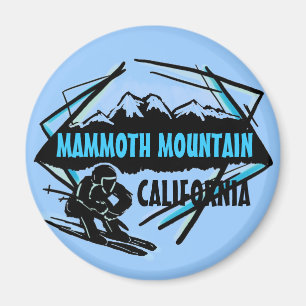 Aimant logo de ski bleu de Mammoth Mountain California