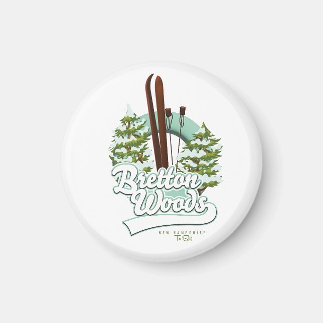 Aimant Logo de ski du New Hampshire de Bretton Woods (Devant)