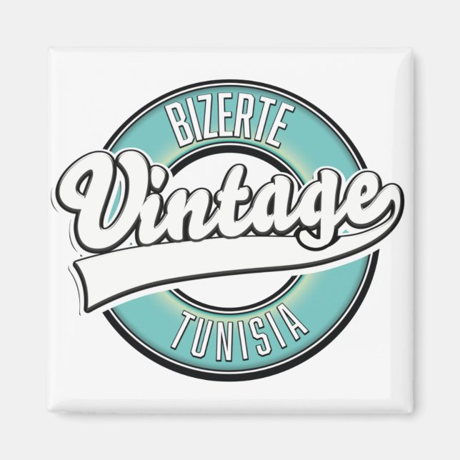 Aimant Logo de style vintage Bizerte tunisie (Devant)