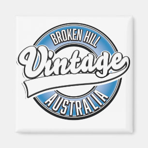 Aimant Logo de style vintage Broken Hill australia.