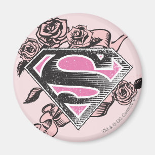 Aimant Logo de Supergirl avec des roses