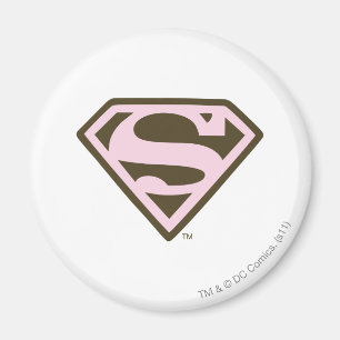 Aimant Logo de Supergirl Pink and Brown