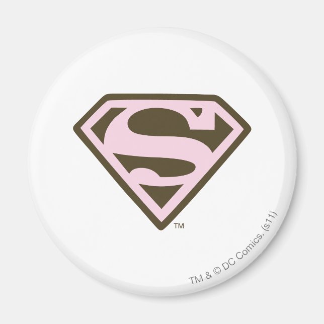 Aimant Logo de Supergirl Pink and Brown (Devant)